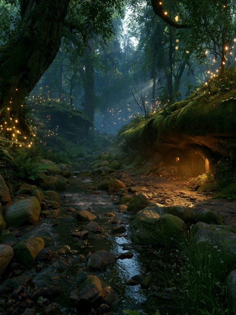 Enchanted Forest Stream Poster. poster — nature art