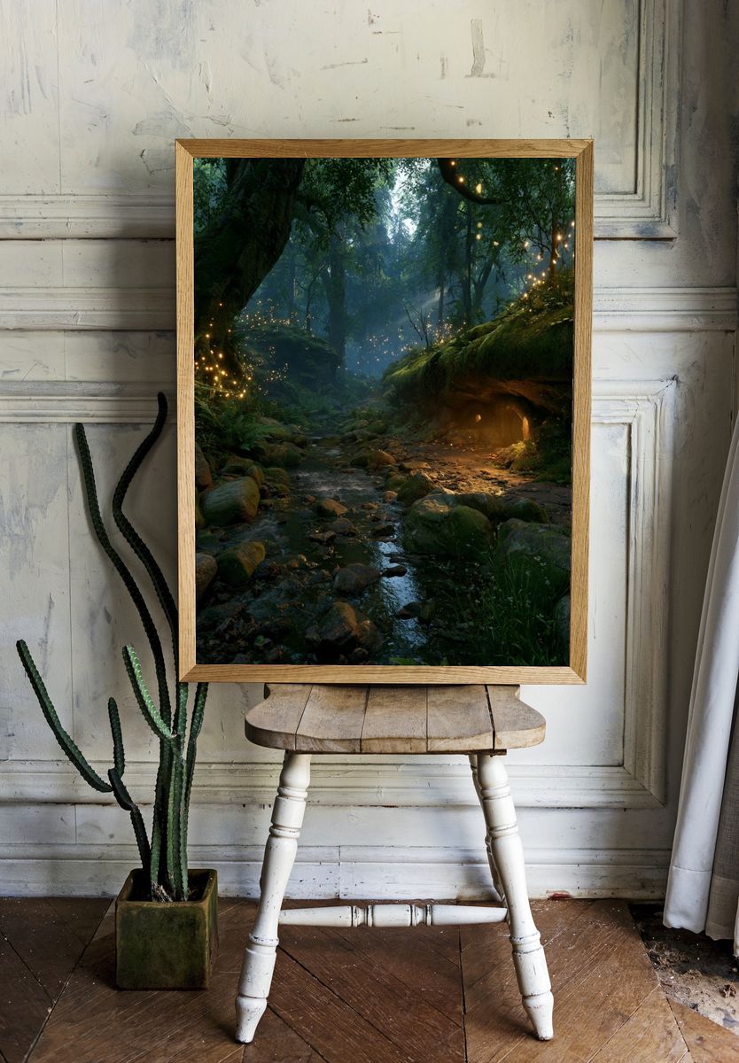 Enchanted Forest Stream Poster. room preview