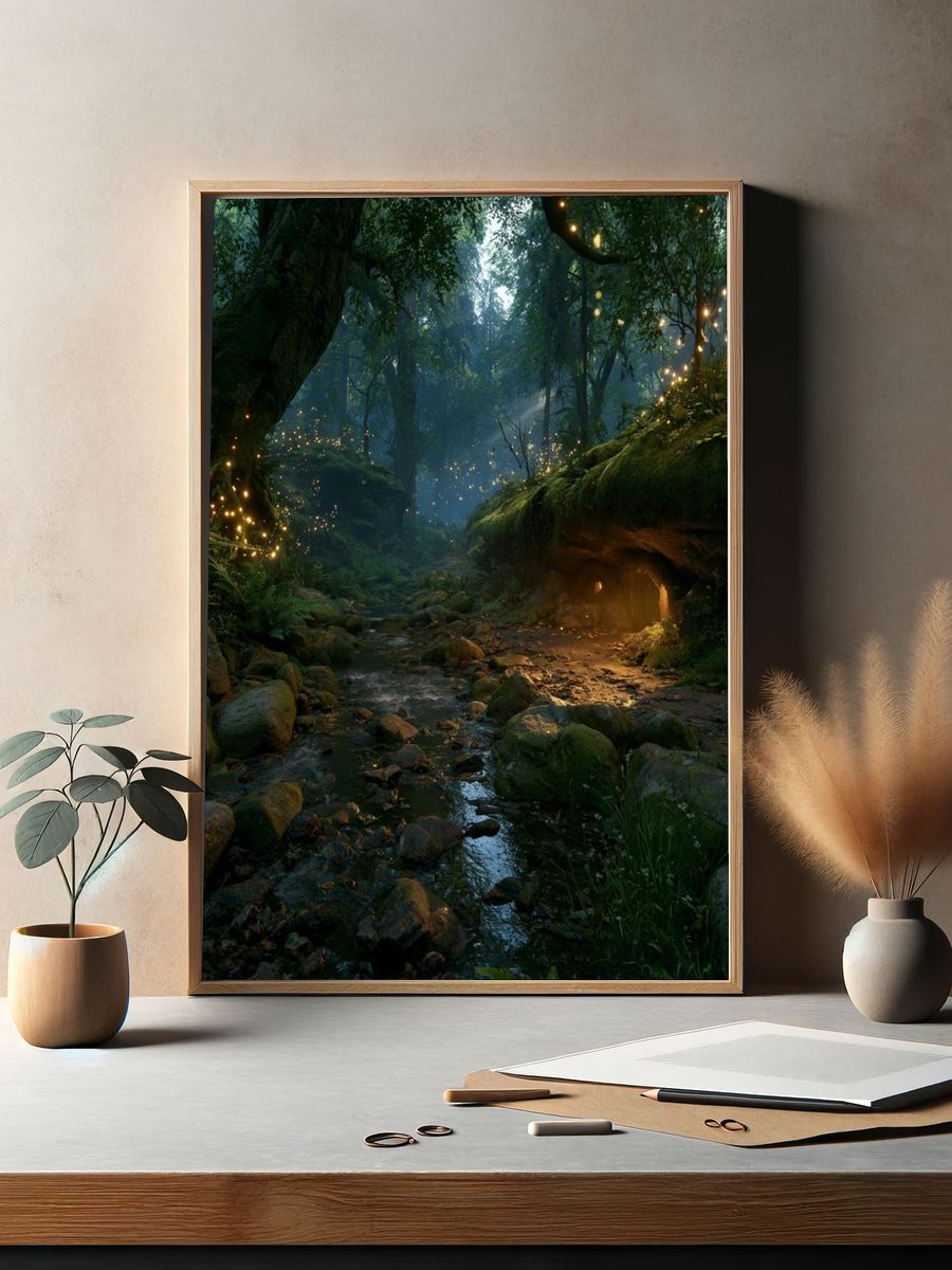 Enchanted Forest Stream Poster. — room view 2