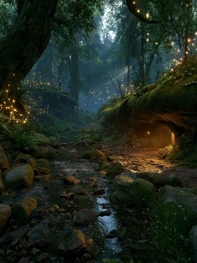 Enchanted Forest Stream Poster.