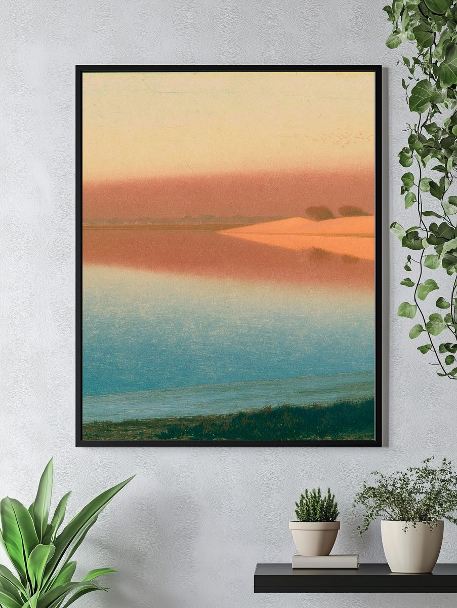 Pastel Coastal Dunes Landscape Print. — room view 4