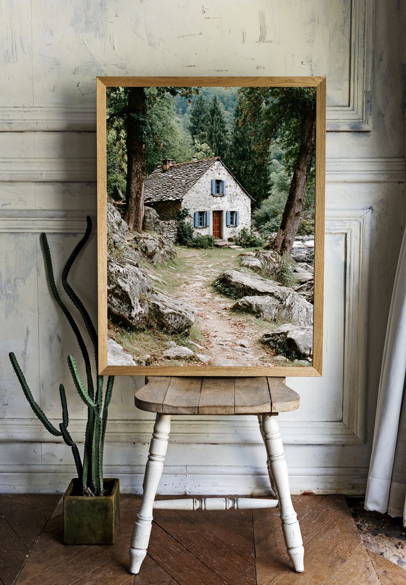 Rustic Forest Cottage Poster. — room view 1