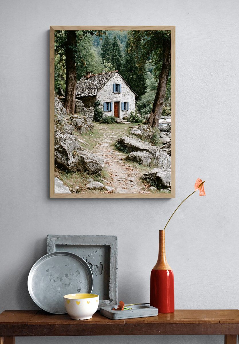 Rustic Forest Cottage Poster. — room view 3