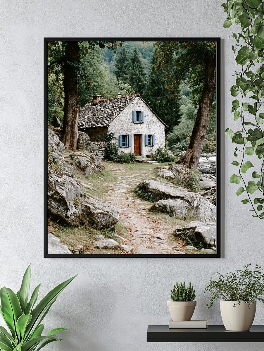 Rustic Forest Cottage Poster. — room view 4