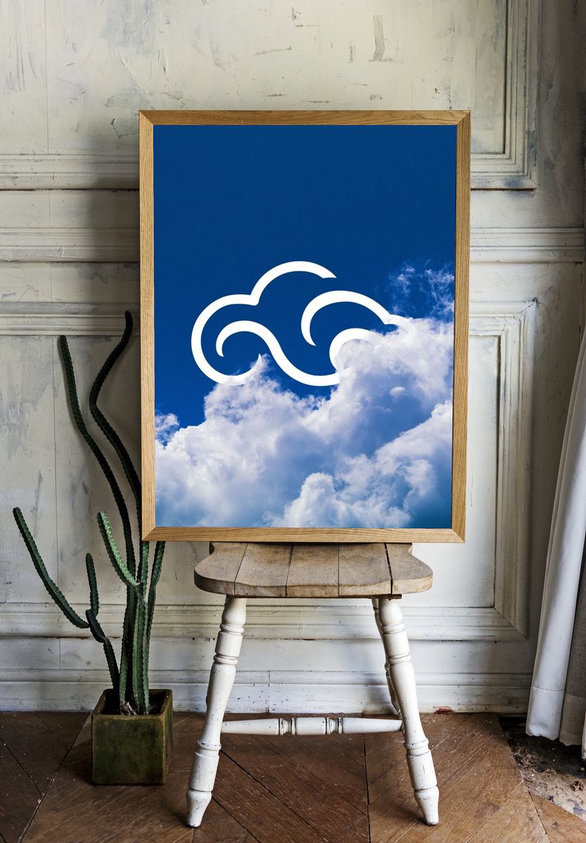 Blue Sky Cloud Poster. — room view 1