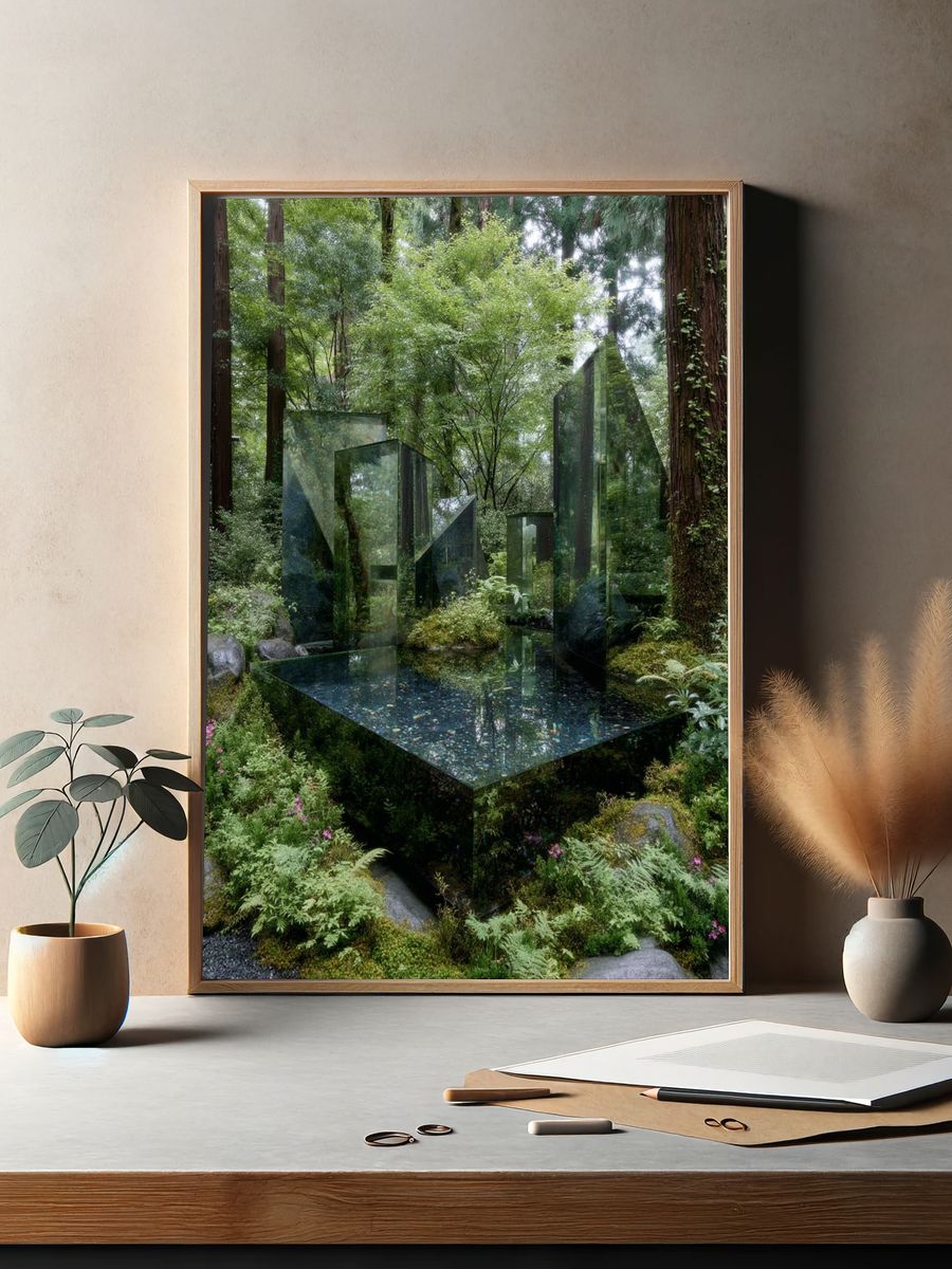 Forest Mirror Sculpture Poster. — room view 2