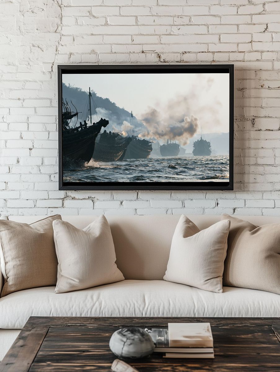 Naval Battle Scene Photography Poster. room preview