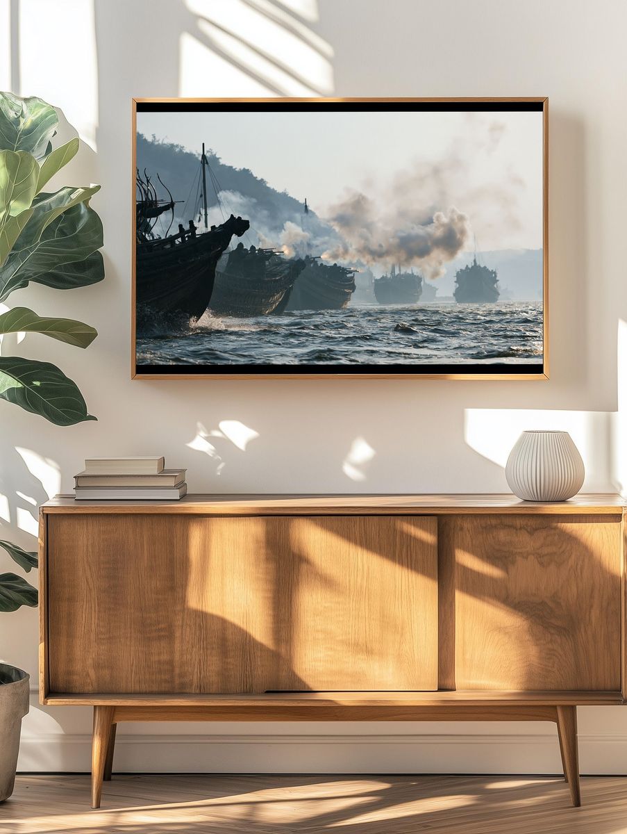 Naval Battle Scene Photography Poster. — room view 3
