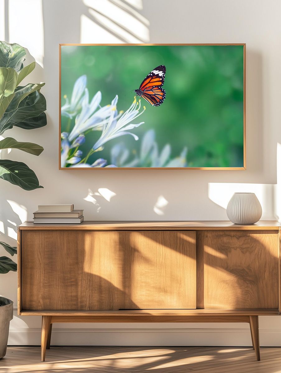 Monarch Butterfly on Flower — Nature Print. — room view 3