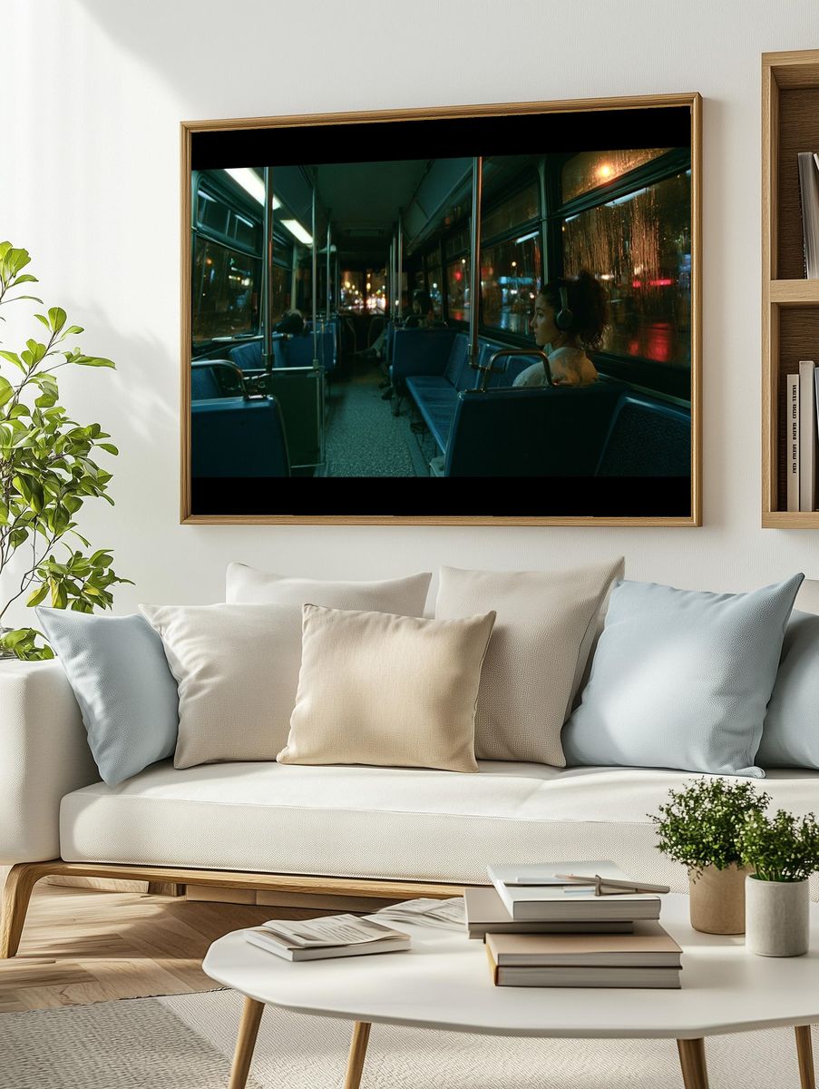 Night Bus Interior Photography Poster. — room view 2