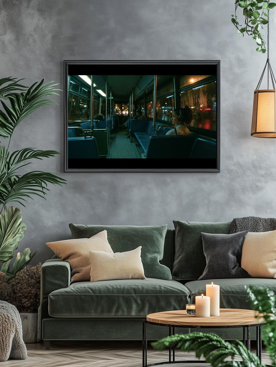 Night Bus Interior Photography Poster. — room view 4