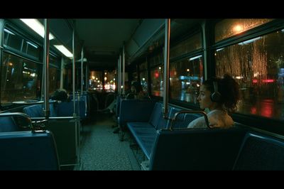Night Bus Interior Photography Poster.