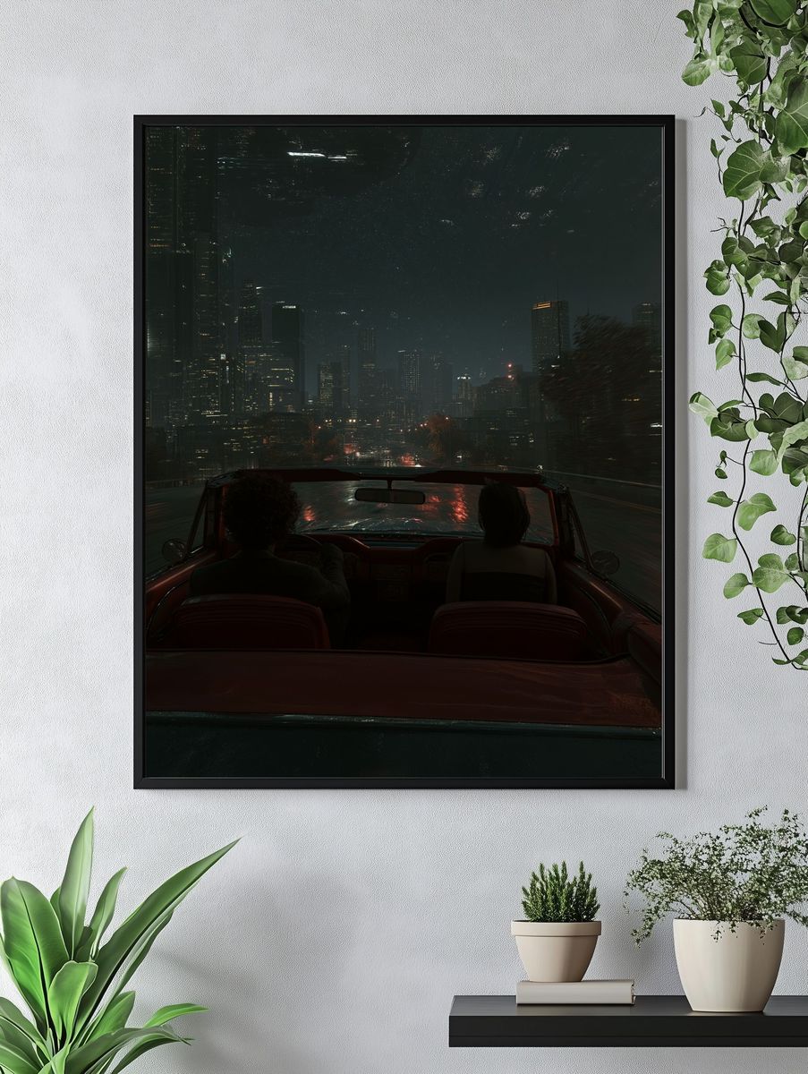 Night City Drive — Photography Print. — room view 4