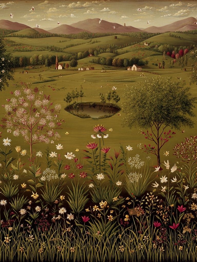 Serene Countryside Landscape Poster. poster detail
