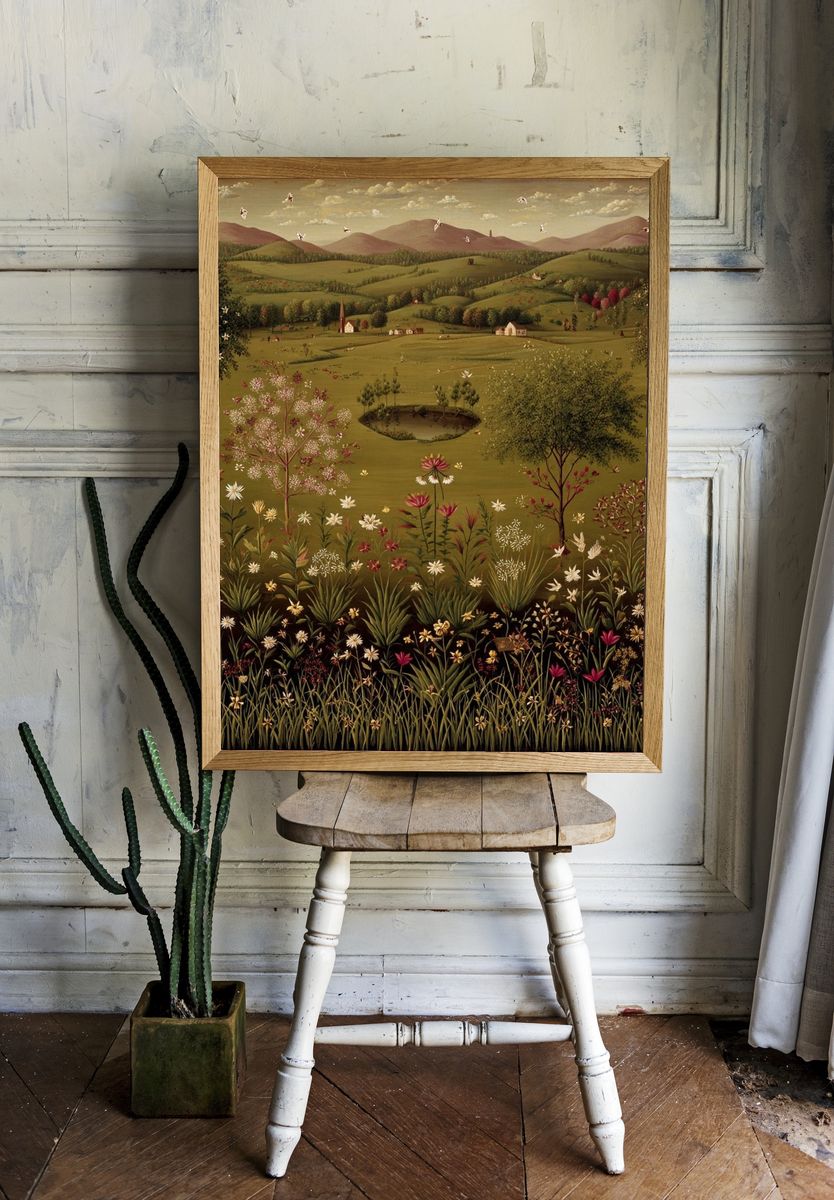 Serene Countryside Landscape Poster. — room view 1