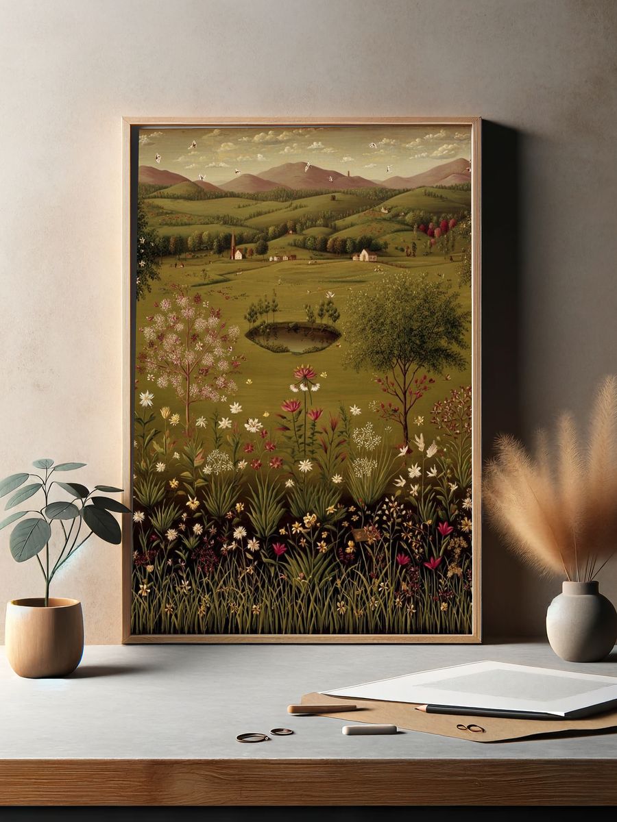 Serene Countryside Landscape Poster. — room view 2