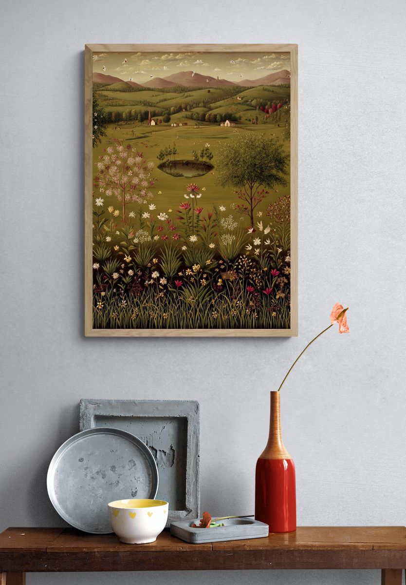 Serene Countryside Landscape Poster. — room view 3