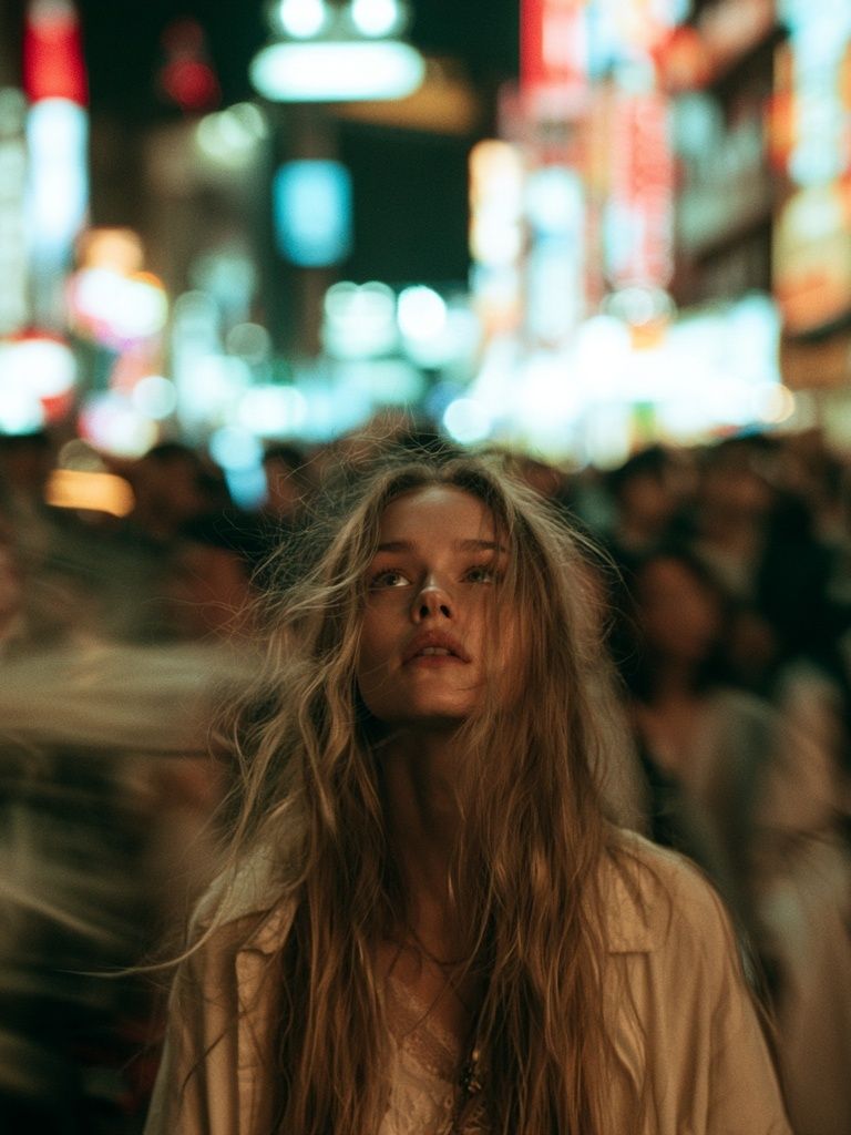 Neon City Portrait Poster. poster — photography art