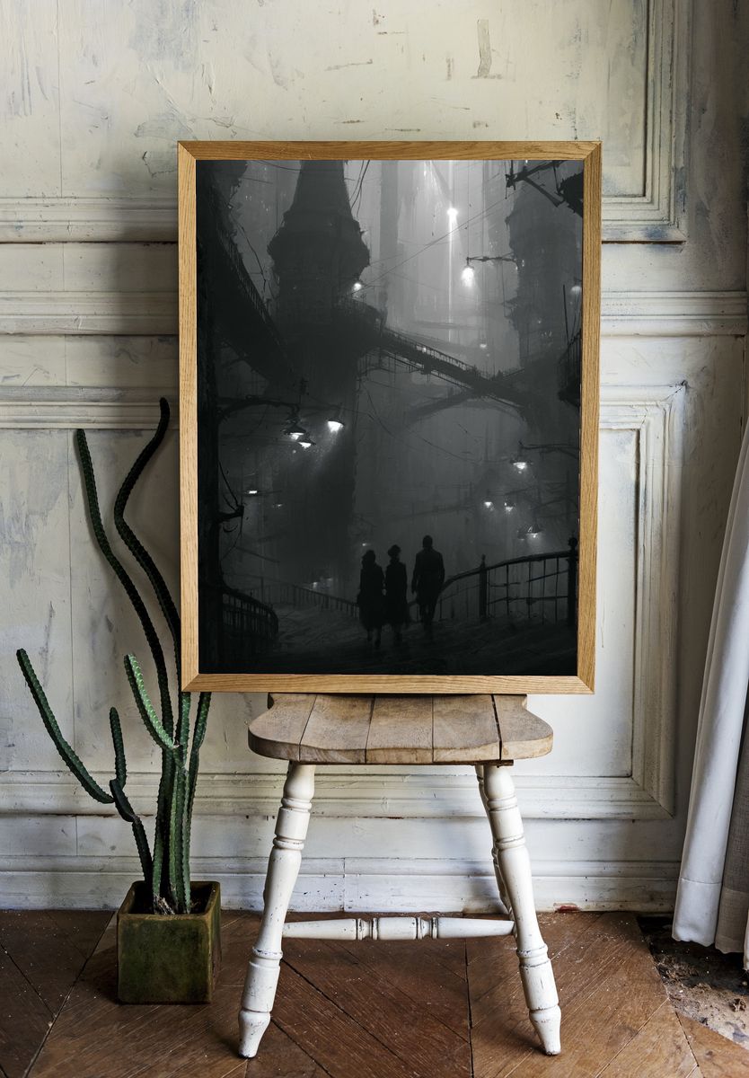 Noir Cityscape Photography Poster. room preview
