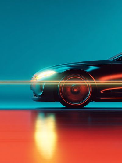 Neon Sports Car Photography Poster.