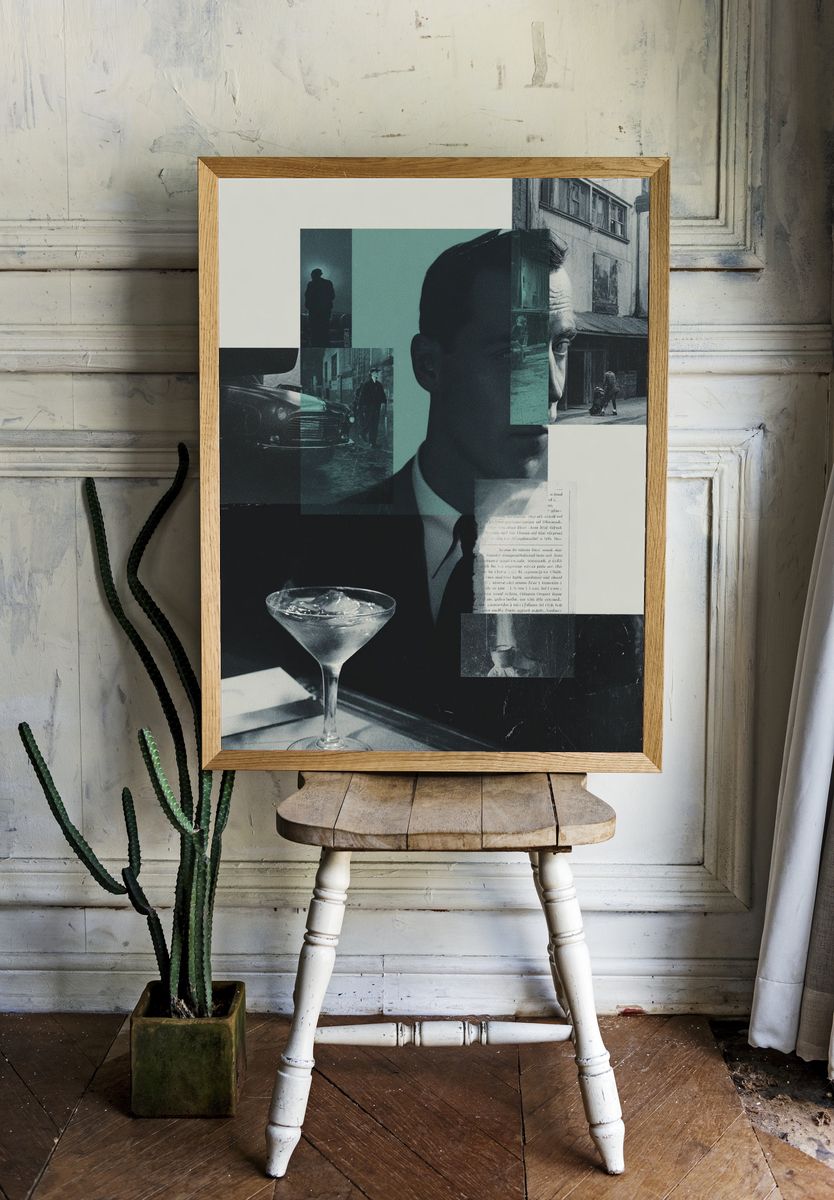 Noir Collage — Vintage Print room preview