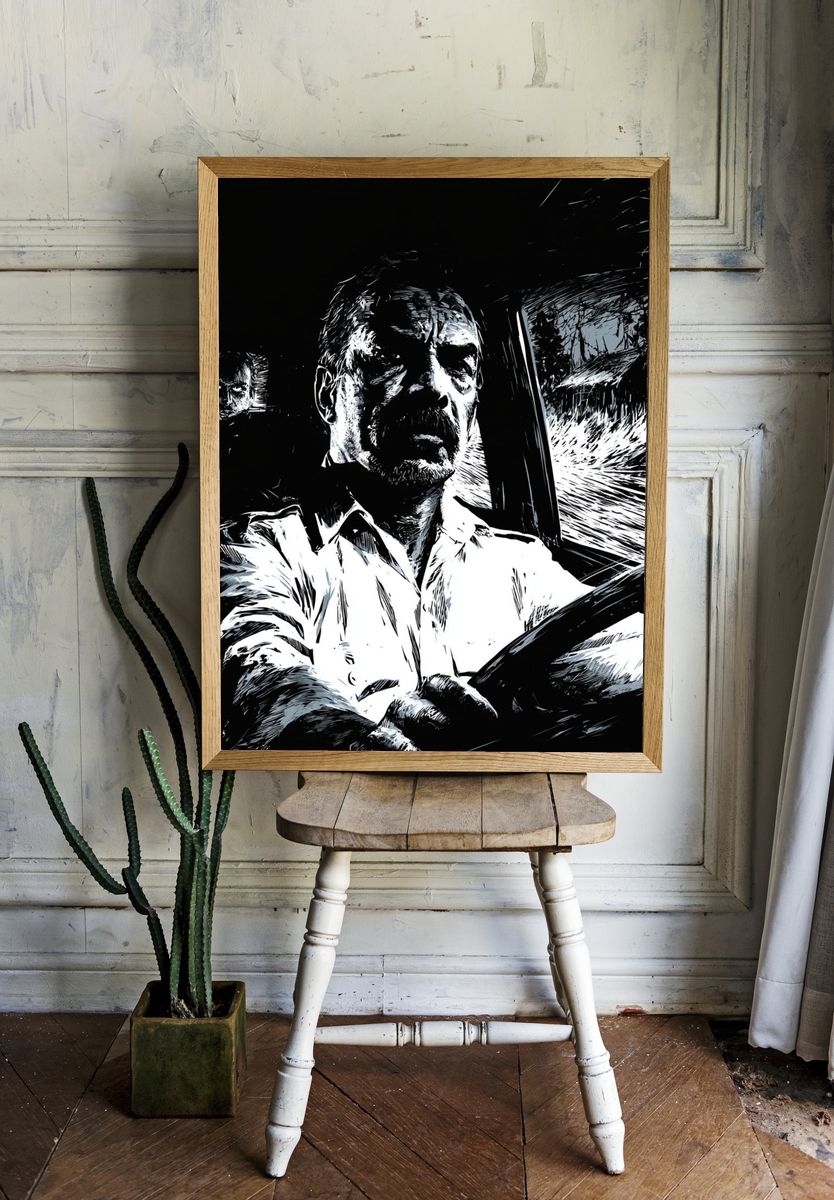 Noir Driver Portrait Print. room preview