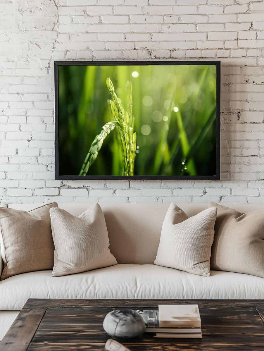Morning Dew on Grass — Nature Print room preview