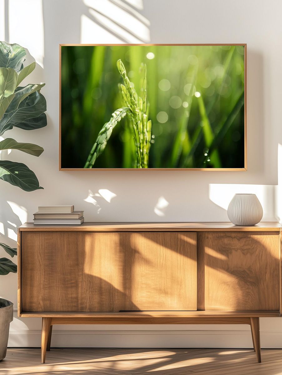 Morning Dew on Grass — Nature Print. — room view 3