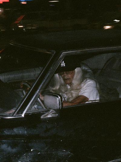 Night Drive Portrait Photography Poster. poster