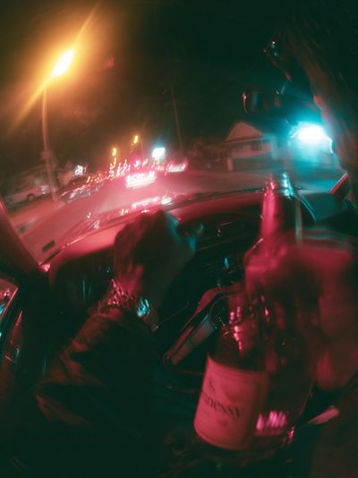 Neon Night Drive Photography Poster.