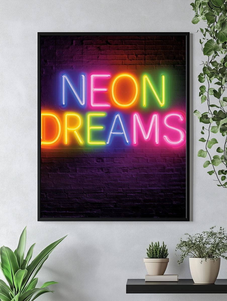 Neon Dreams — Typography Print. — room view 4
