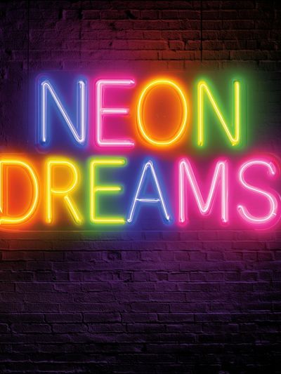 Neon Dreams — Typography Print