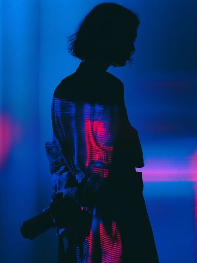 Neon Silhouette Portrait Print.