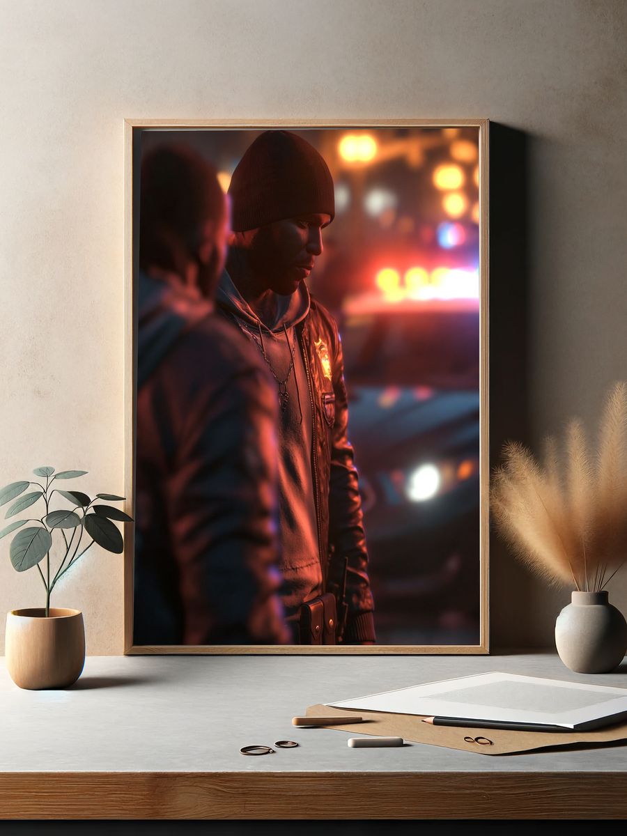 Neon Street Portrait Print. — room view 2