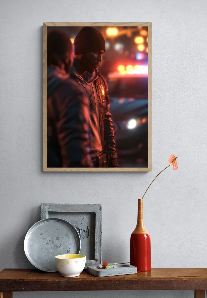 Neon Street Portrait Print. — room view 3