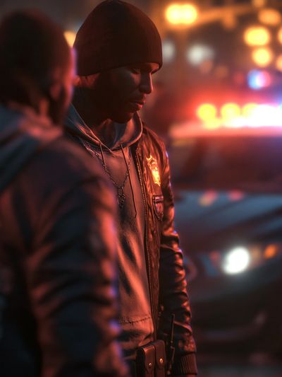 Neon Street Portrait Print. poster