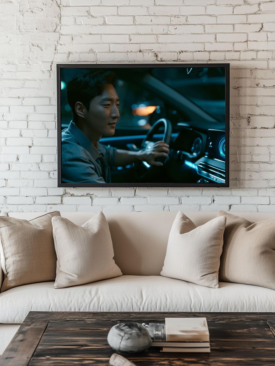 Neon Driver Portrait Print. — room view 1