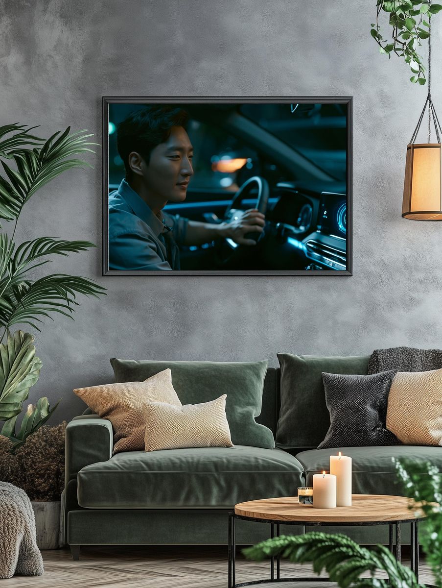 Neon Driver Portrait Print. — room view 4