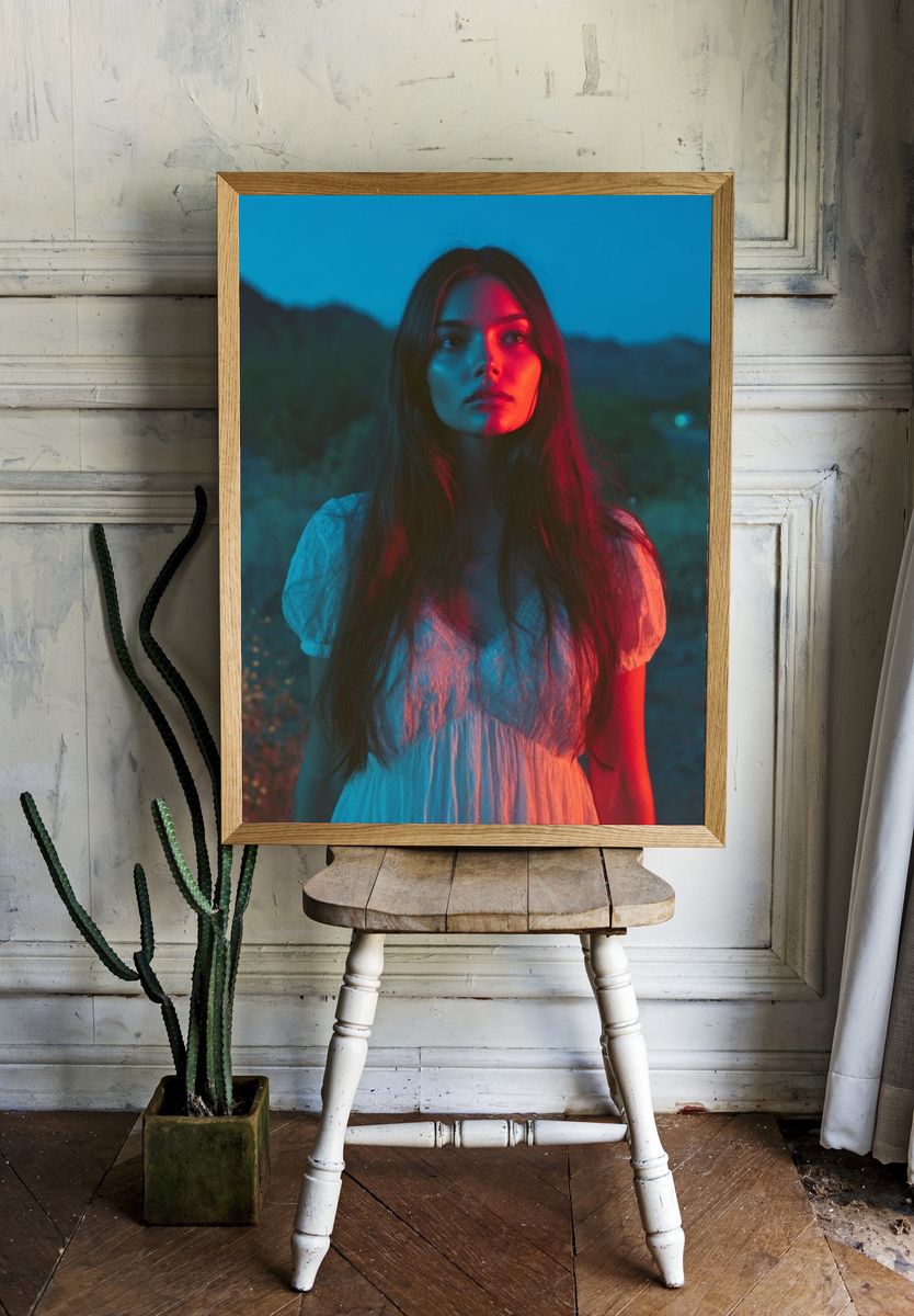 Neon Portrait Photography Poster. room preview