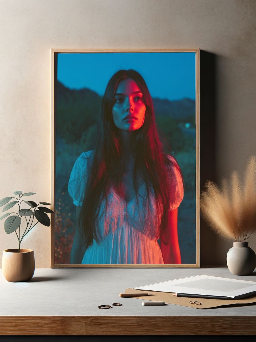 Neon Portrait Photography Poster. — room view 2
