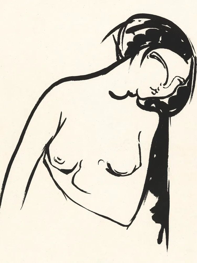 Nude Figure Ink Sketch Poster. poster detail