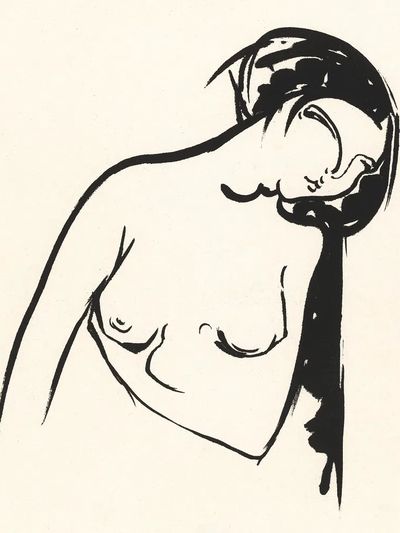 Nude Figure Ink Sketch Poster. poster