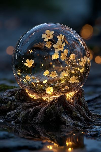 Glowing Flower Bubble — Nature Print. poster