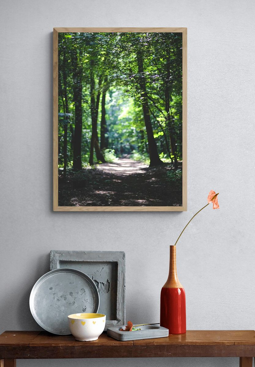 Lush Forest Path — Nature Print. — room view 3