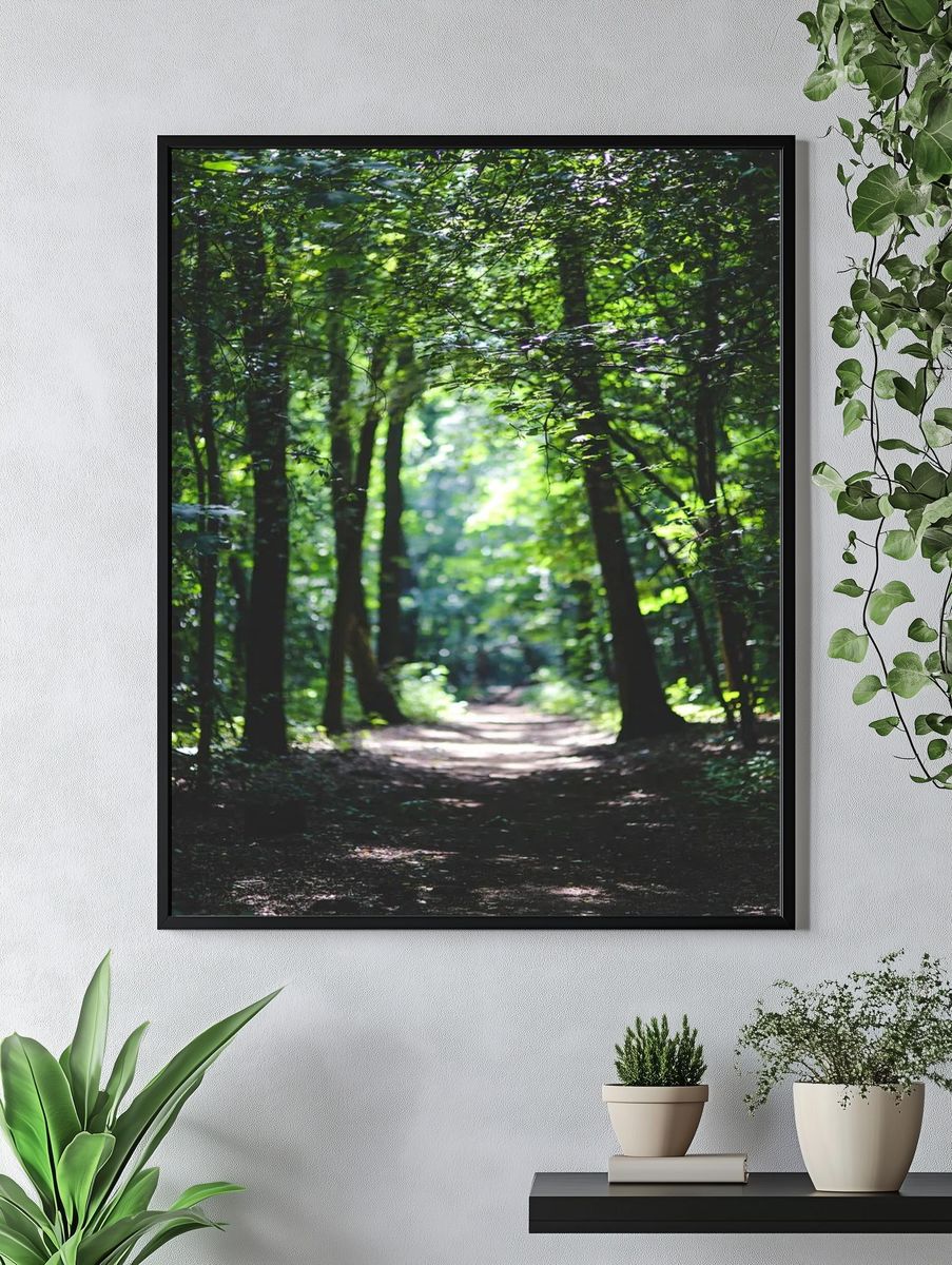 Lush Forest Path — Nature Print. — room view 4