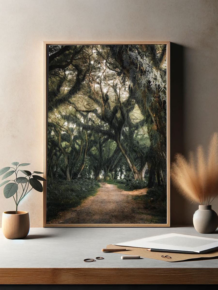 Enchanted Forest Path — Nature Print. — room view 2
