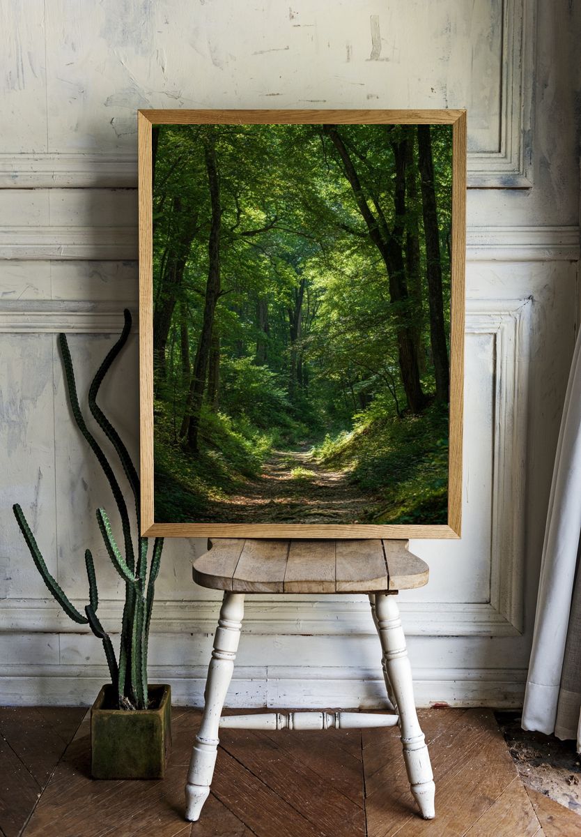 Serene Forest Path — Nature Poster room preview