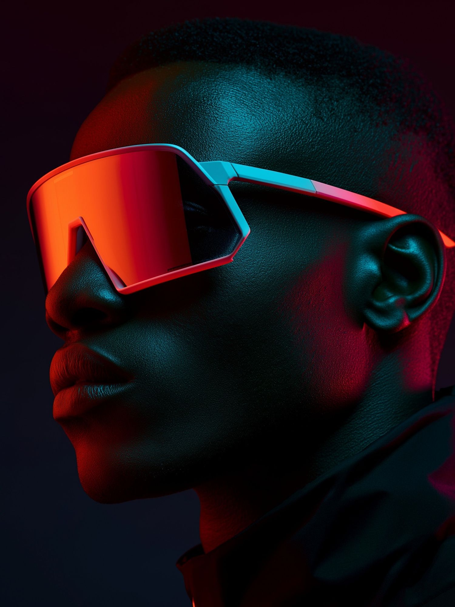 Neon Futurist Portrait Poster. poster detail