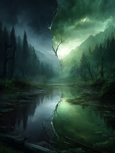 Mysterious Forest Reflection Poster. poster