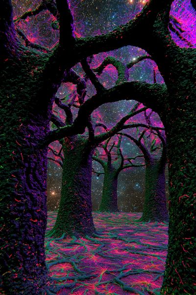 Neon Forest Under Stars Poster. poster